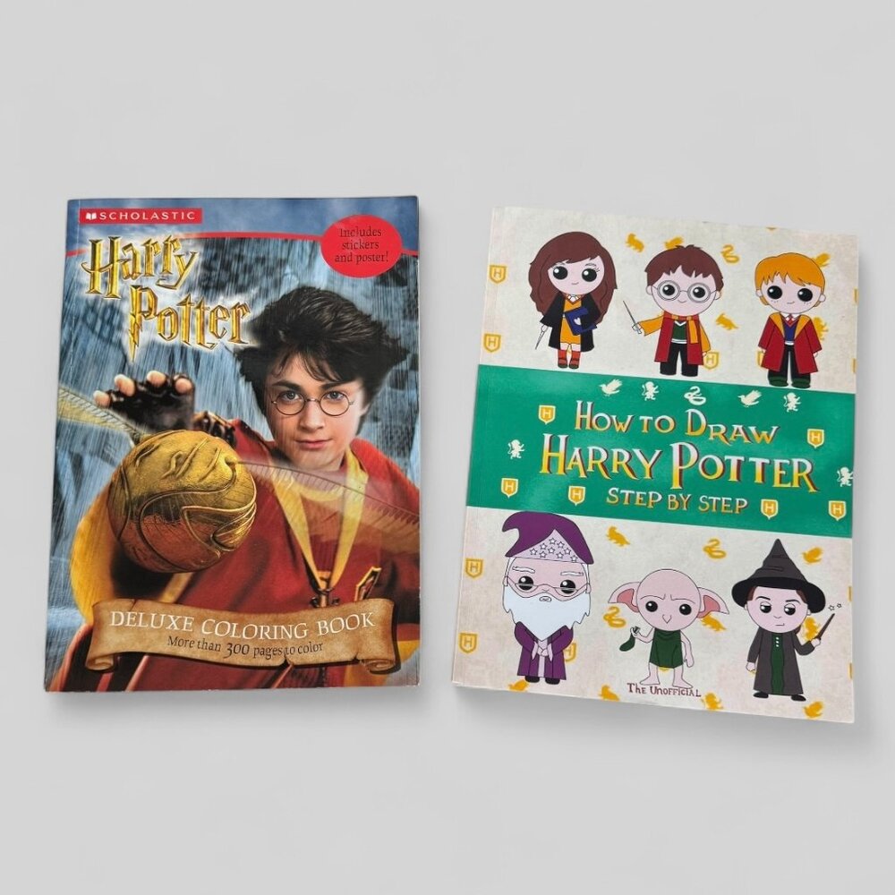Vintage Harry Potter Book Bundle-‎ Coloring Book & Drawing Tutorial Book